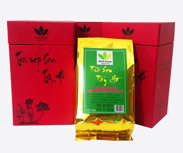 Sản phẩm trà ướp sen cao cấp của Trà sen Minh Cường