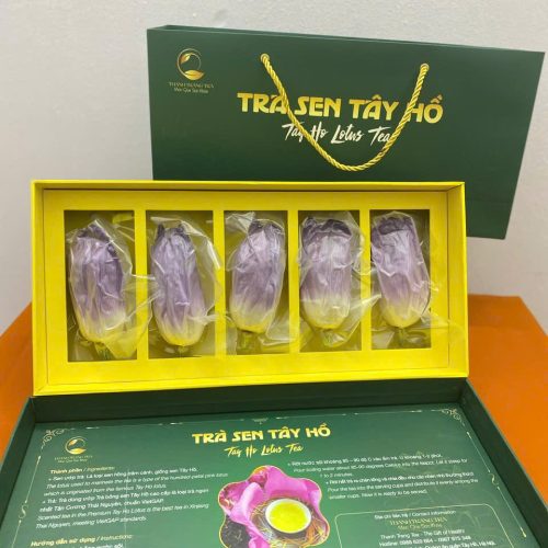Trà Ướp Bông Sen 5 búp được đóng gói sang trọng