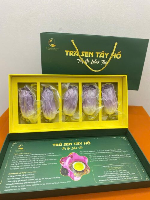 Trà Ướp Bông Sen 5 búp được đóng gói sang trọng